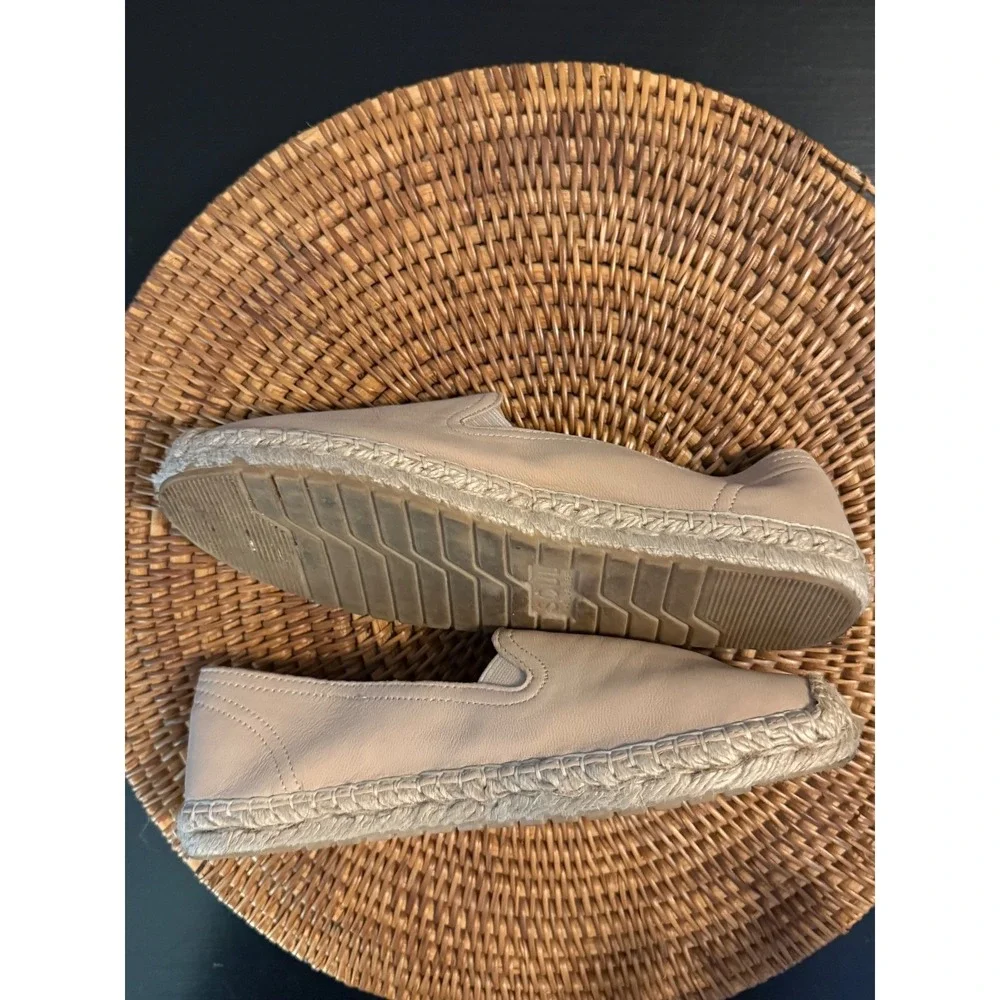 Soul Naturalizer Womens Beige Leather Espadrille‎ Slip On Flats Shoes